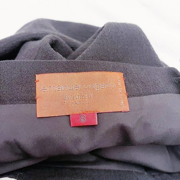 Emanuel Ungaro Paris Black Pencil Skirt SZ8 Italy - Picture 4 of 7